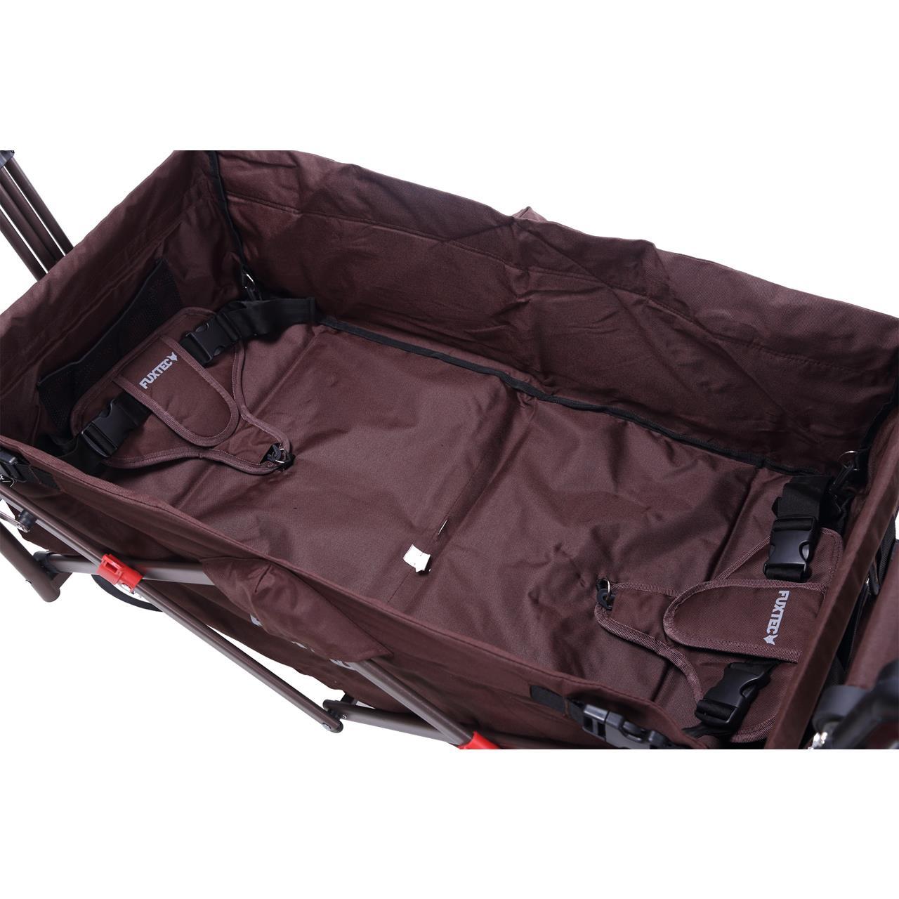 Rucní vozík FUXTEC FX-CT700 se slunecní stríškou chránenou proti UV zárení a prídavnou rukojetí na tlacení