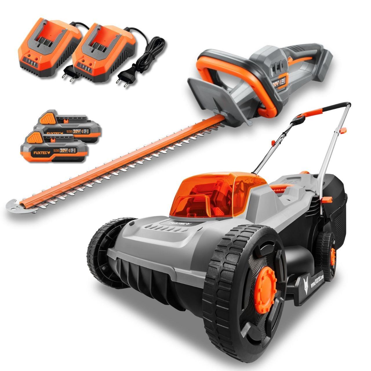 Bild 1 FUXTEC 20V Akku Garten-Set FX-E1RM20ECO + FX-E1HS20 mit Akku & Ladegerät