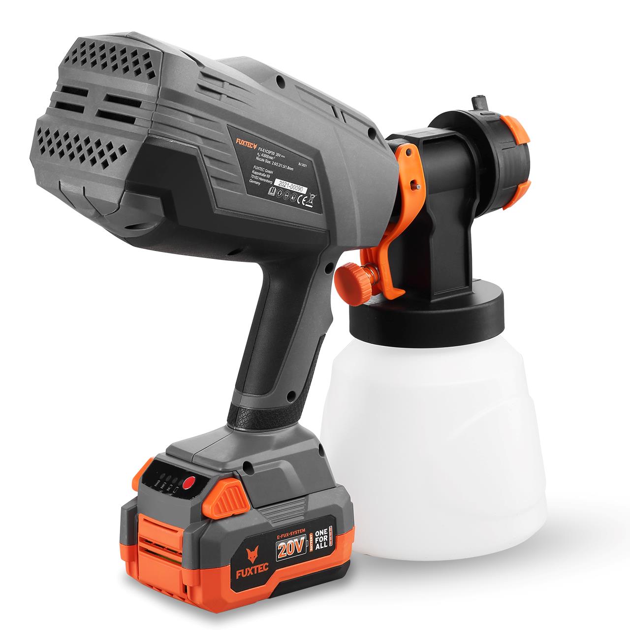 Akumulátorový rucní postrikovac FUXTEC 20V FX-E1CSP20 SET s 1 x baterií 4Ah, 1 x nabíjeckou 1A
