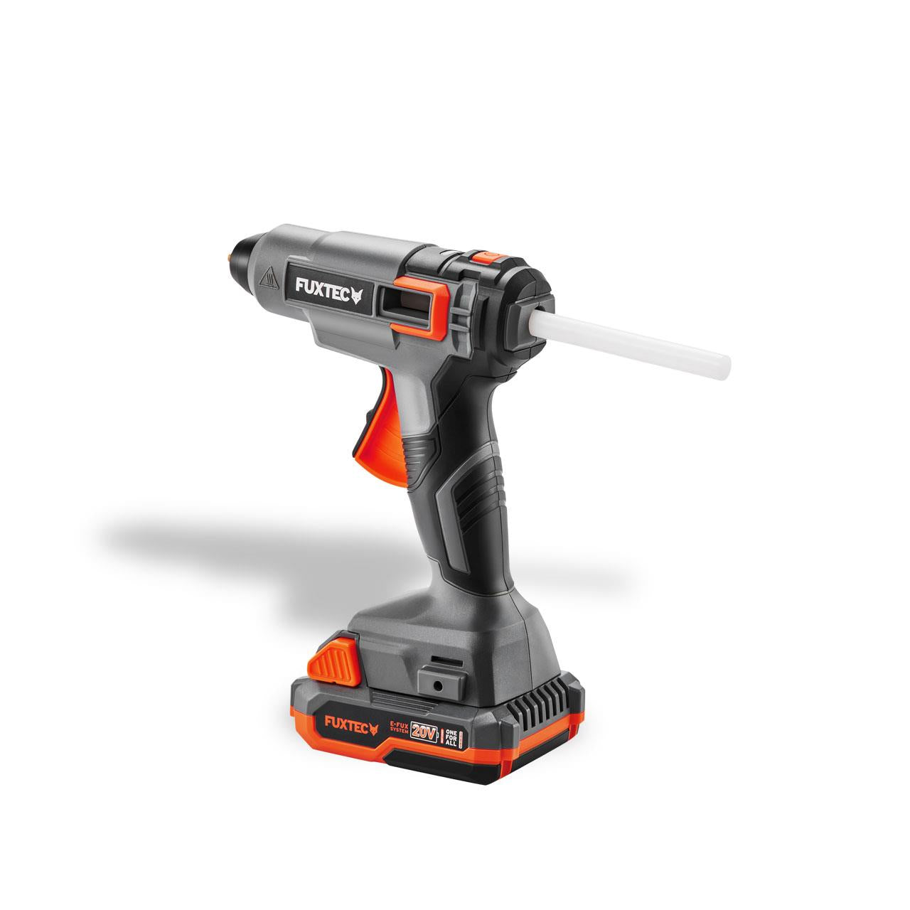 FUXTEC 20V akumulátorová tavná lepicí pistole FX-E1GG20 SET - s 1x akumulátorem 2Ah, 1x nabíjeckou 2,4A