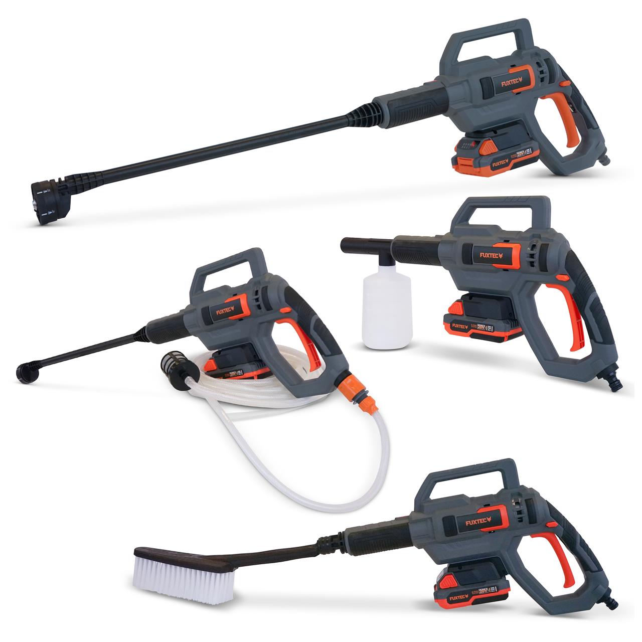 Akumulátorový vysokotlaký cistic FUXTEC 20V FX-E1HDR20 SET s 1 x akumulátorem 2Ah, 1 x nabíjeckou 1A