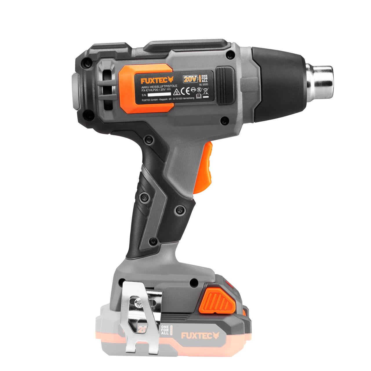 Akumulátorová horkovzdušná pistole FUXTEC 20V FX-E1HLP20 bez akumulátoru, bez nabíjecky