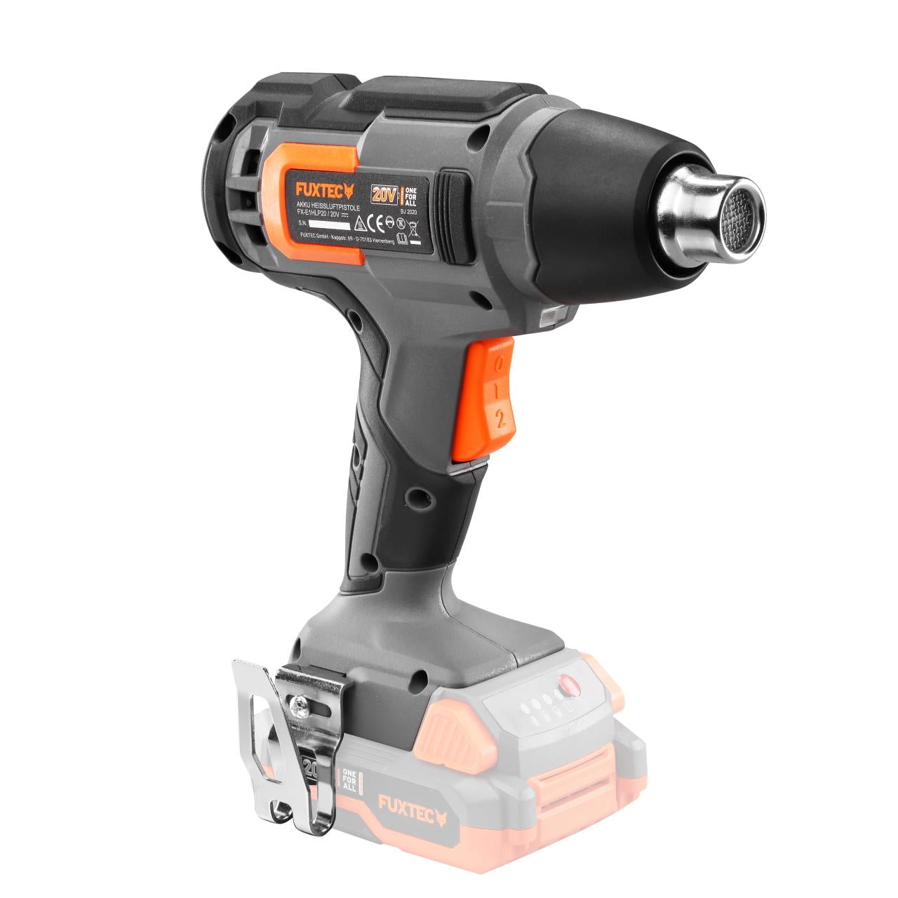 20V akumulátorová horkovzdušná pistole FX-E1HLP20 FUXTEC - s 2Ah baterií a 2,4A nabíjeckou