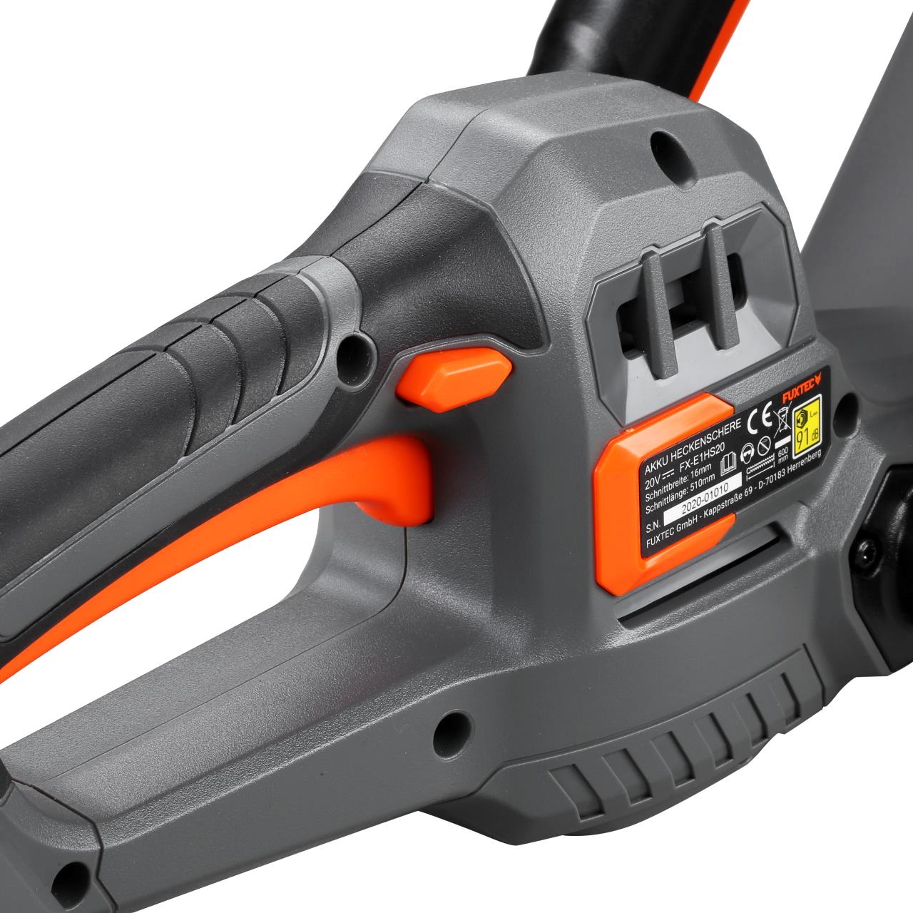 Akumulátorové nužky na živý plot FUXTEC 20V FX-E1HS20 SET s 1 x akumulátorem 2Ah, 1 x nabíjeckou 1A