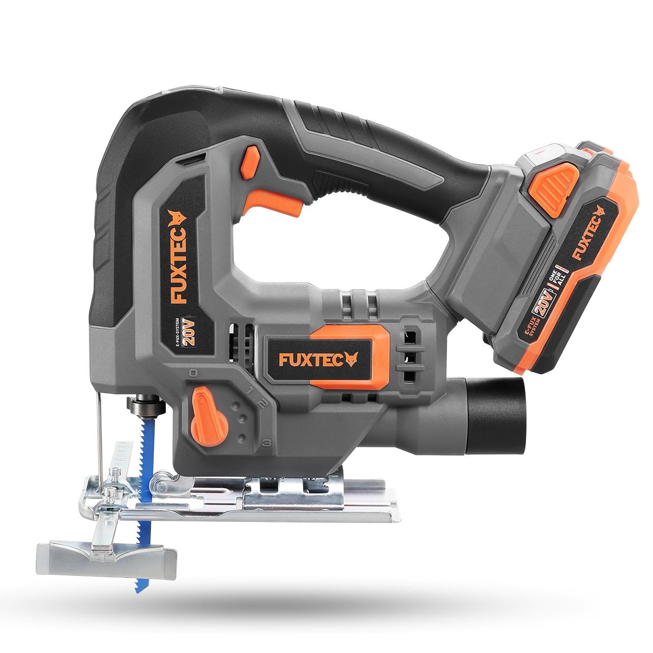 Akumulátorová prímocará pila FUXTEC 20V FX-E1JS20 SET s 1 x akumulátorem 2Ah, 1 x nabíjeckou 1A