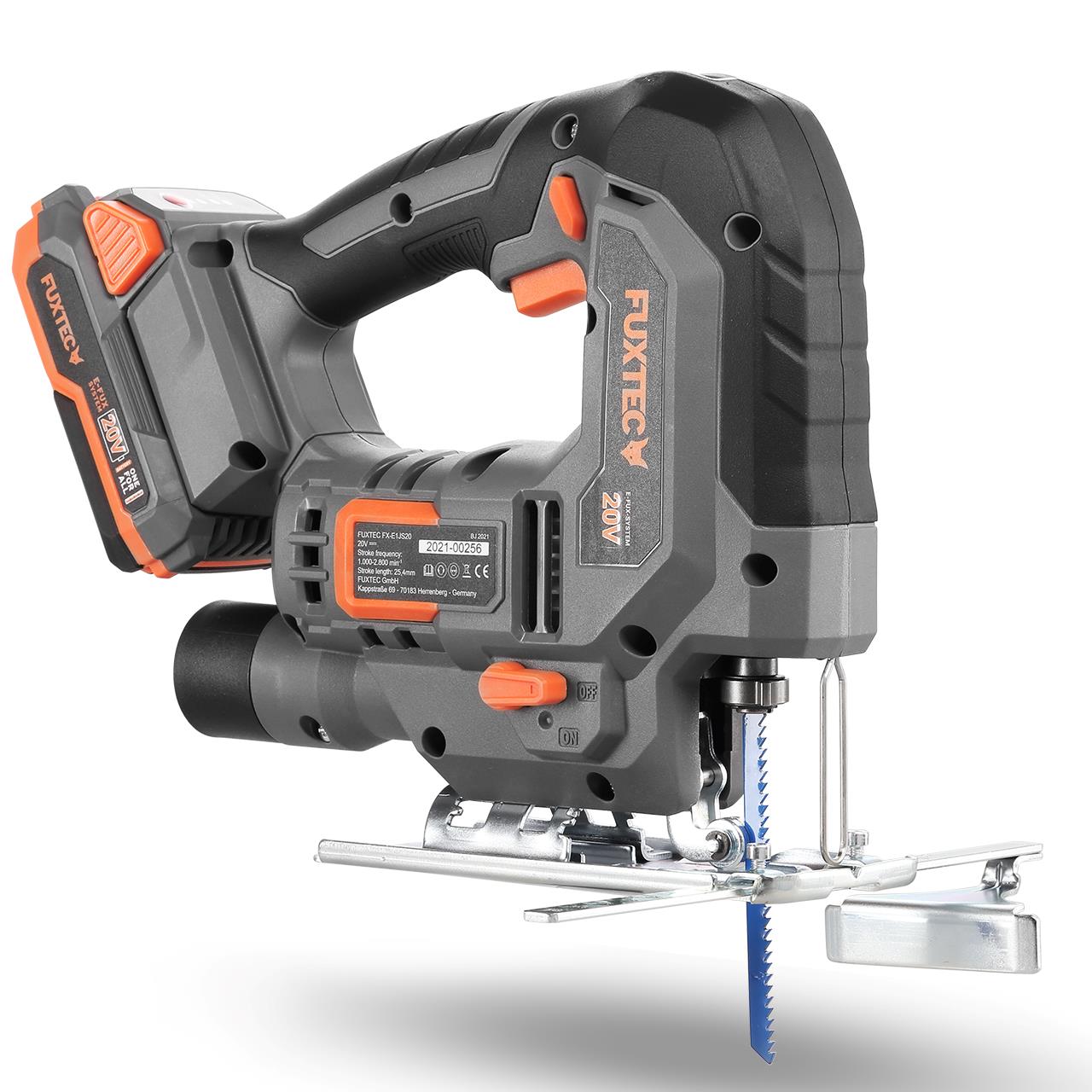 Akumulátorová prímocará pila FUXTEC 20V FX-E1JS20 SET s 1 x akumulátorem 2Ah, 1 x nabíjeckou 1A