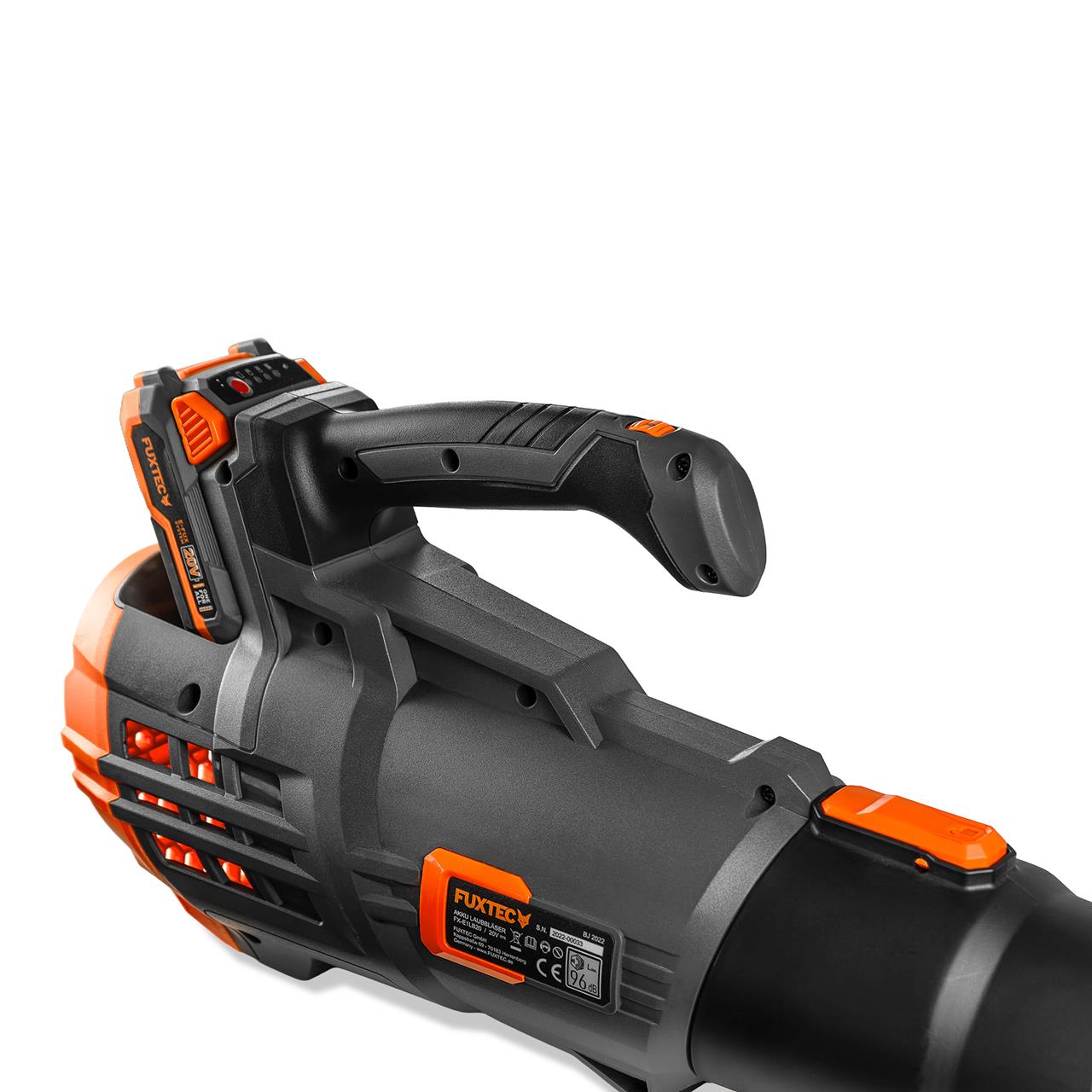Akumulátorový foukac listí FUXTEC 20V FX-E1LB20 SET 2 s 1 x baterií 4Ah, 1 x nabíjeckou 2,4A