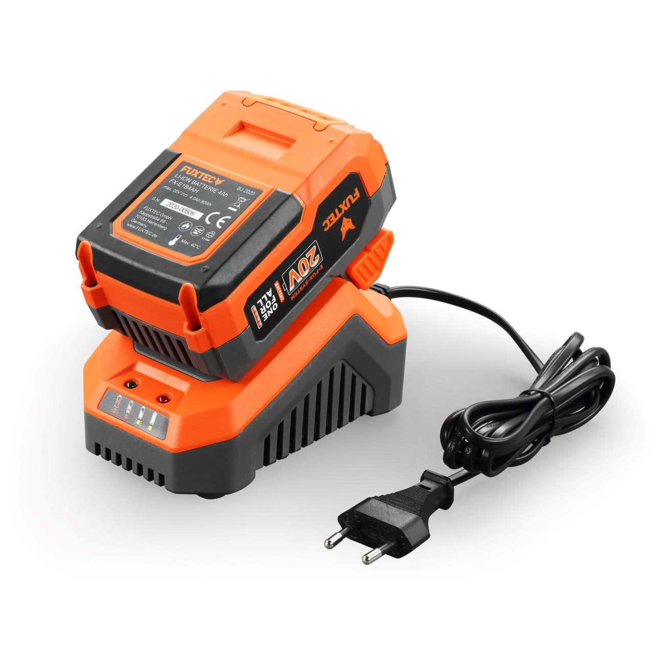 Akumulátorový foukac listí FUXTEC 20V FX-E1LB20 SET 2 s 1 x baterií 4Ah, 1 x nabíjeckou 2,4A