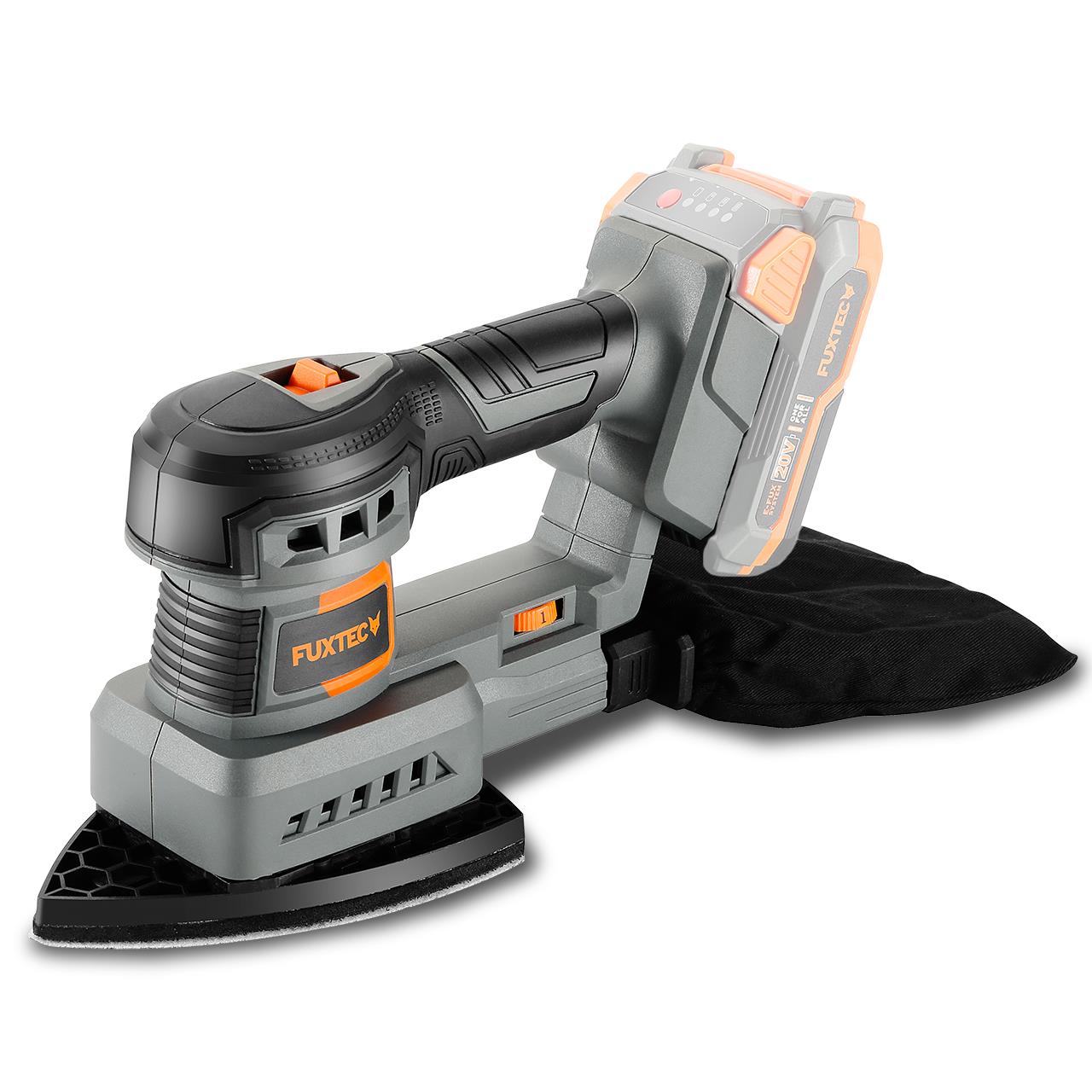 Akumulátorová 20V orbitální bruska FUXTEC FX-E1MS20 bez akumulátoru, bez nabíjecky