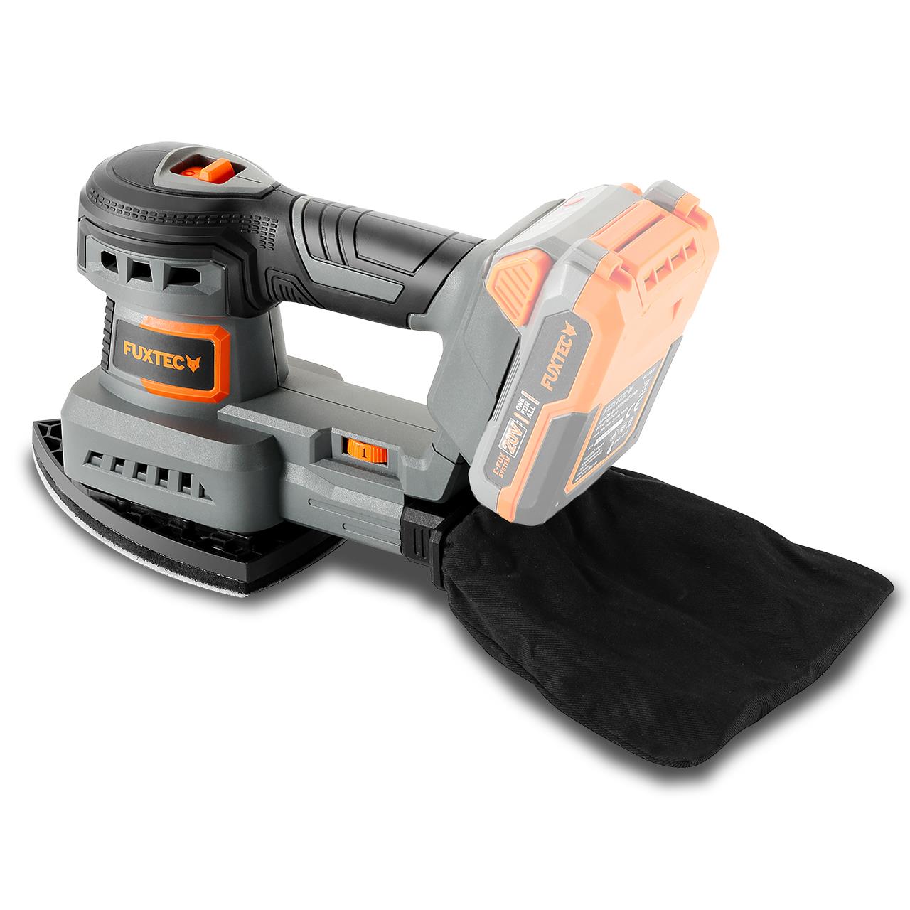 Akumulátorová 20V orbitální bruska FUXTEC FX-E1MS20 bez akumulátoru, bez nabíjecky