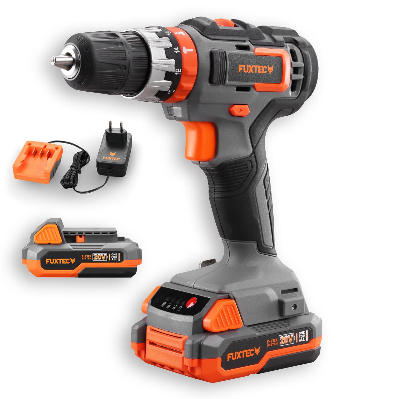 Akumulátorová príklepová vrtacka FUXTEC 20V FX-E1SBS20 SET s 2 x akumulátorem 2Ah, 1 x nabíjeckou 1A