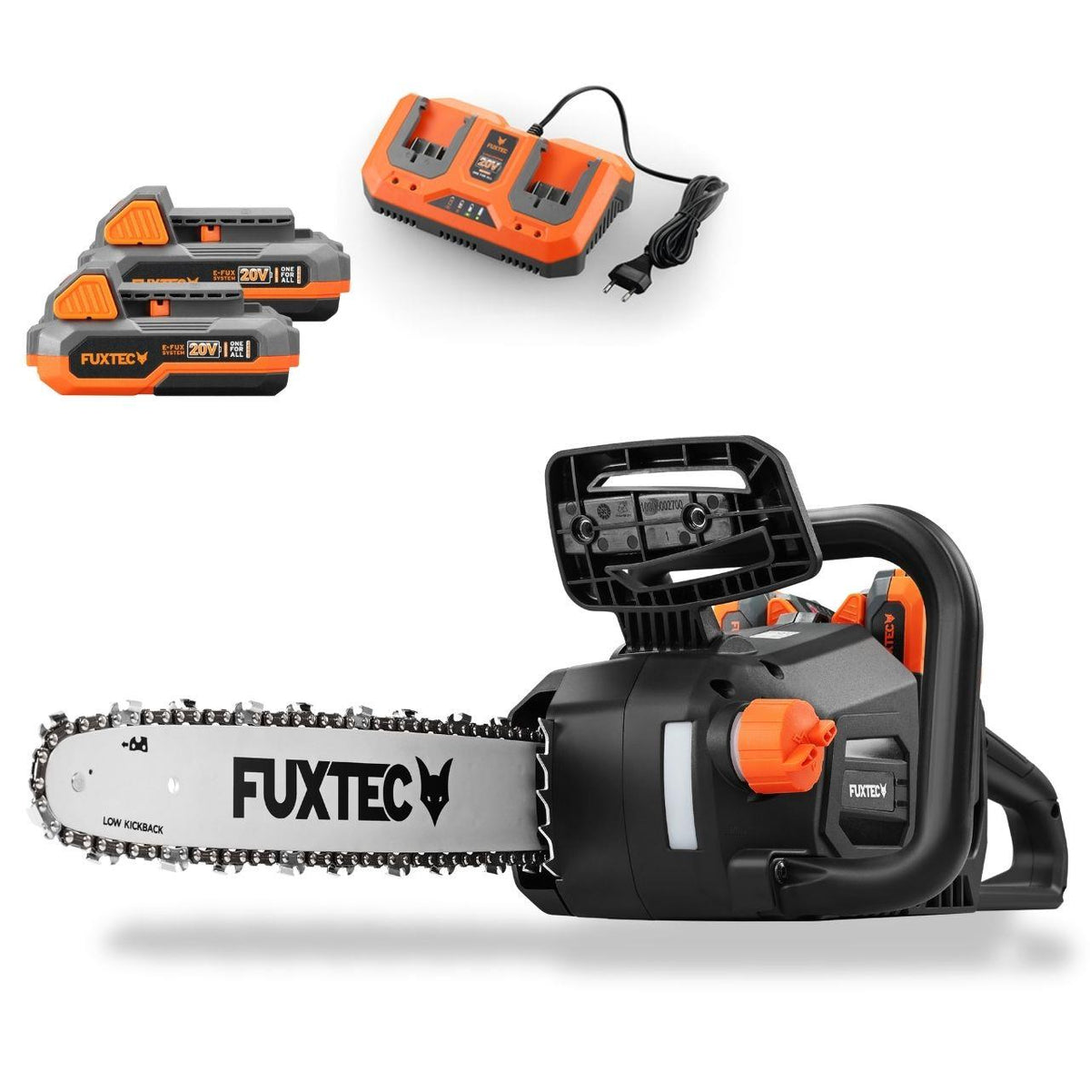 FUXTEC 2x20V Akku Kettensäge FX-E2KSSET mit Akku und Ladegerät