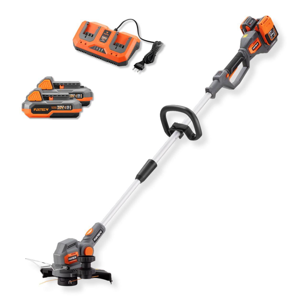 Akku Rasentrimmer FX-E2RTSET inkl. 2x 2Ah Akkus und 1x Doppel-Ladegerät 2,4A