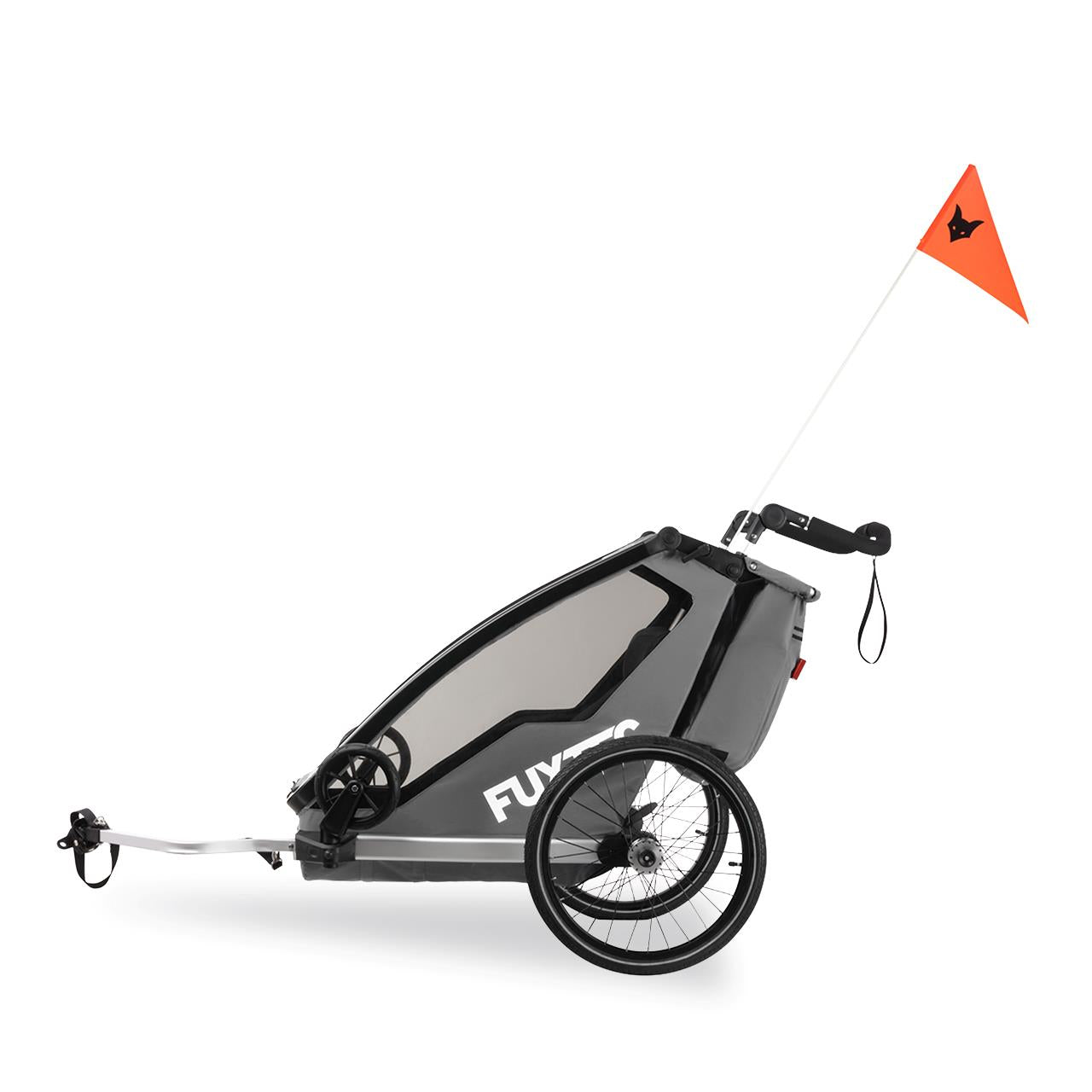 Prívesný vozík za jízdní kolo FUXTEC FX-FA1-SET-GRAY s koleckem pro jogger
