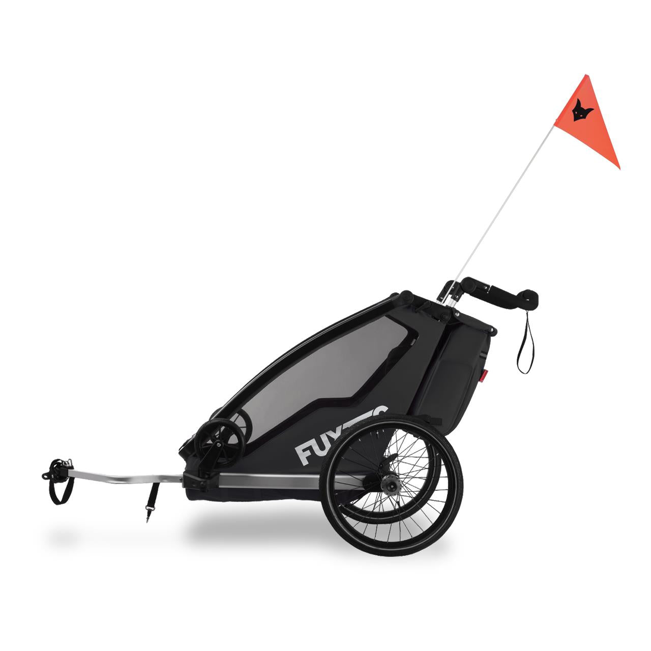 Prívesný vozík za jízdní kolo FUXTEC FX-FA1-SET-SCHWARZ s koleckem pro jogger