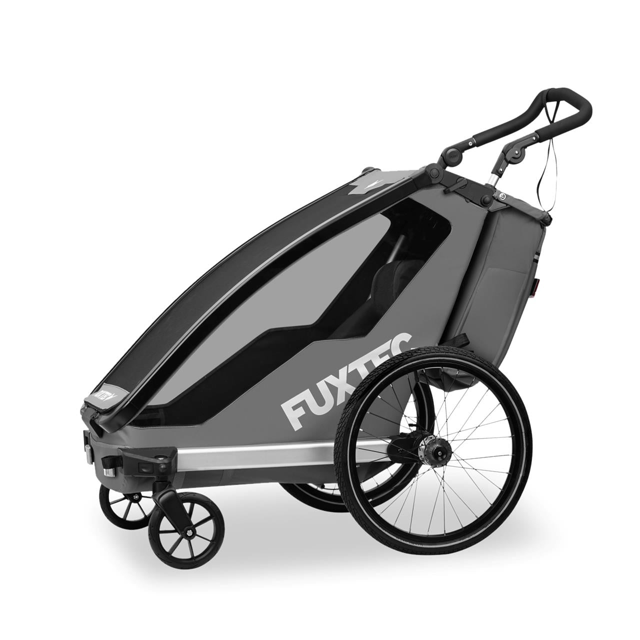 Príves na kolo FUXTEC FX-FA1S šedý s jogger koleckem