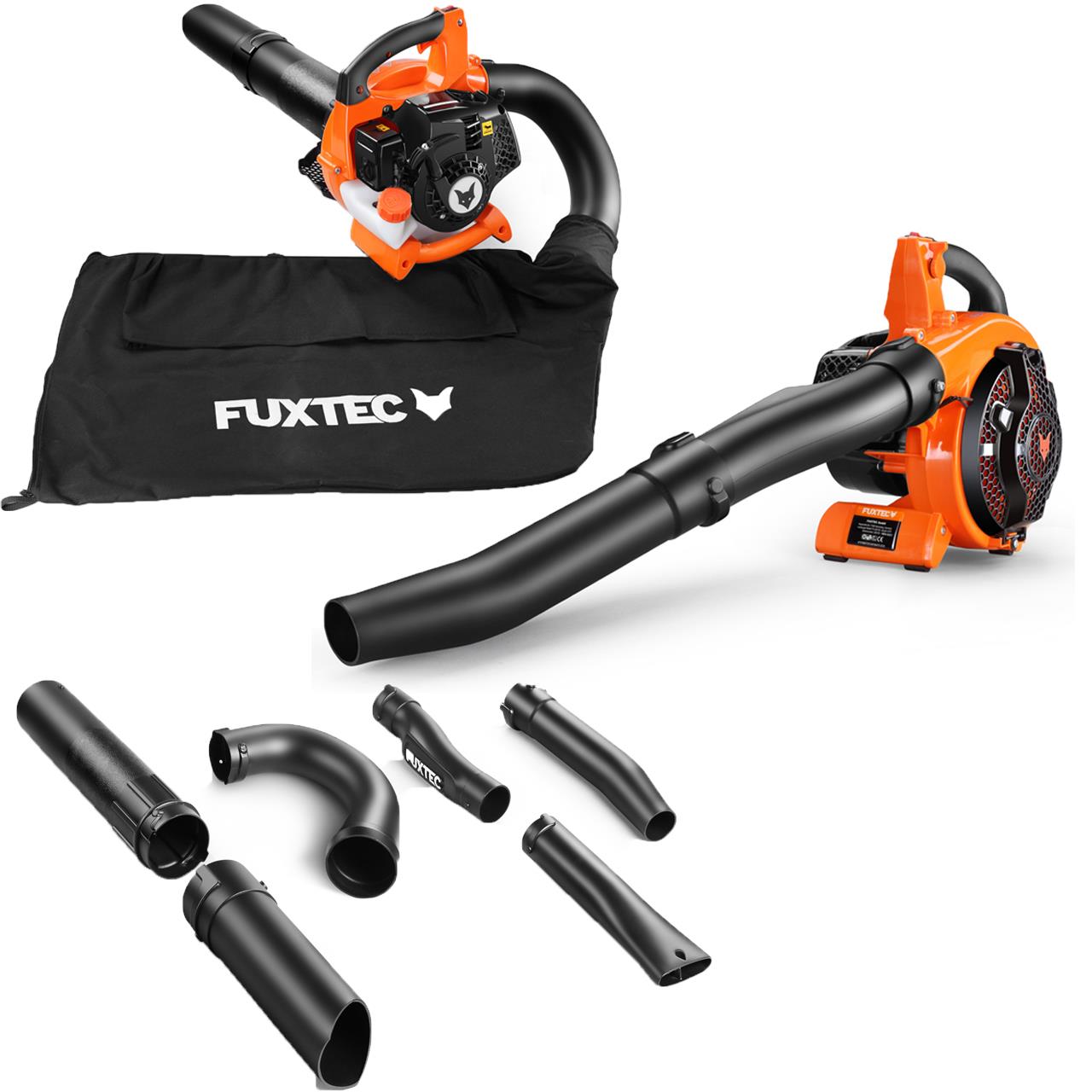 FUXTEC FX-LBS126 4v1 vysavac listí, foukac listí, drtic listí vcetne dvou foukacích trubek