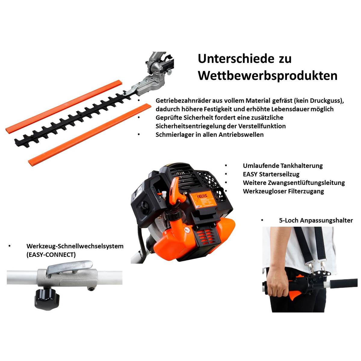 FUXTEC FX-MT152 Multitool 4v1 benzínový krovinorez