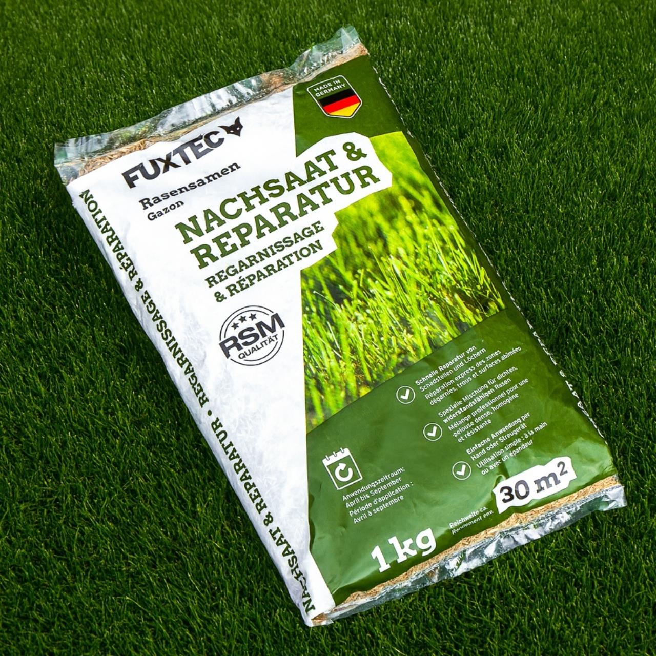 Osivo trávníku FUXTEC FX-RSNR1 - dosévání a opravy
