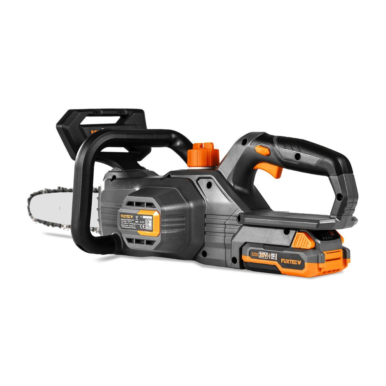 FUXTEC 20V Akku Kettensäge FX-E1KS20 SET 1 mit 1 x Akku 2Ah, 1 x Ladegerät 1A